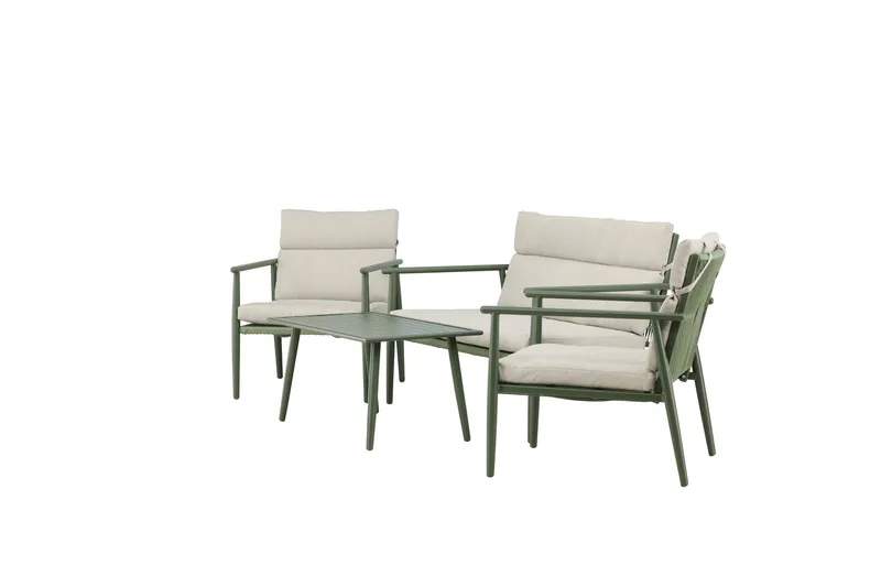 Mazzaro Sohvaryhmä Ulkokäyttöön 4-istuttava - Vihreä/Beige - Puutarhakalusteet - Terassiryhmät - Oleskeluryhmät