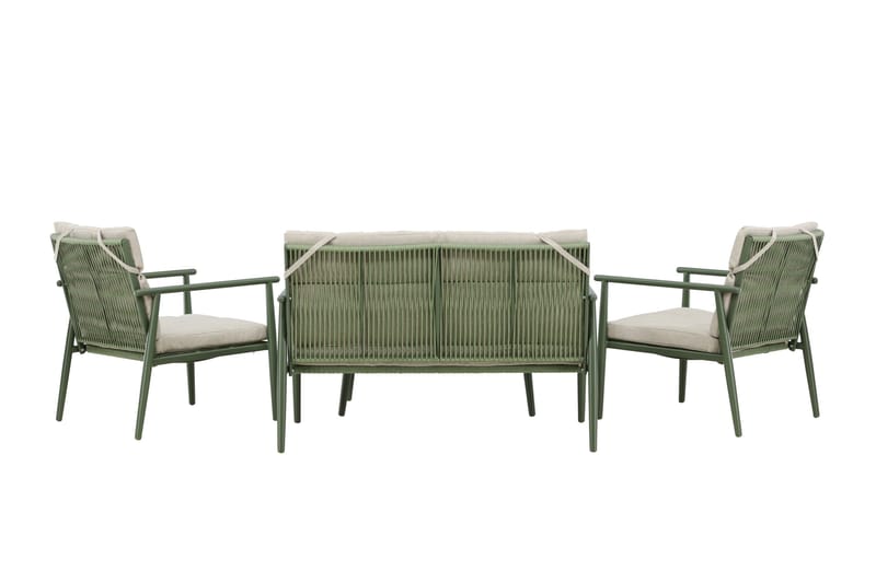 Mazzaro Sohvaryhmä Ulkokäyttöön 4-istuttava - Vihreä/Beige - Puutarhakalusteet - Terassiryhmät - Oleskeluryhmät