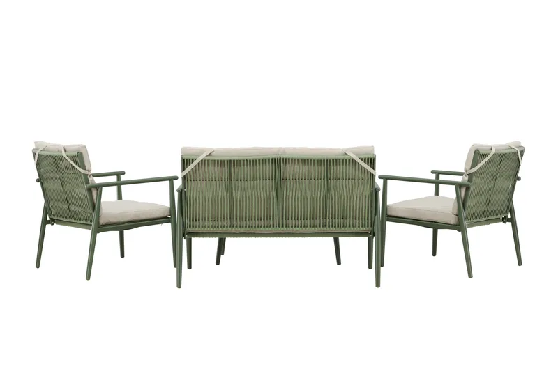 Mazzaro Sohvaryhmä Ulkokäyttöön 4-istuttava - Vihreä/Beige - Puutarhakalusteet - Terassiryhmät - Oleskeluryhmät
