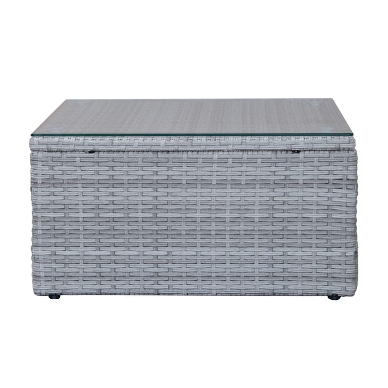 Mendoza 4-istuttava Sohvaryhmä - Harmaa / Siniset tyynyt - Puutarhakalusteet - Terassiryhmät - Sohvaryhmät ulos