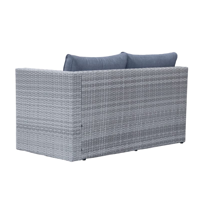 Mendoza 4-istuttava Sohvaryhmä - Harmaa / Siniset tyynyt - Puutarhakalusteet - Terassiryhmät - Sohvaryhmät ulos