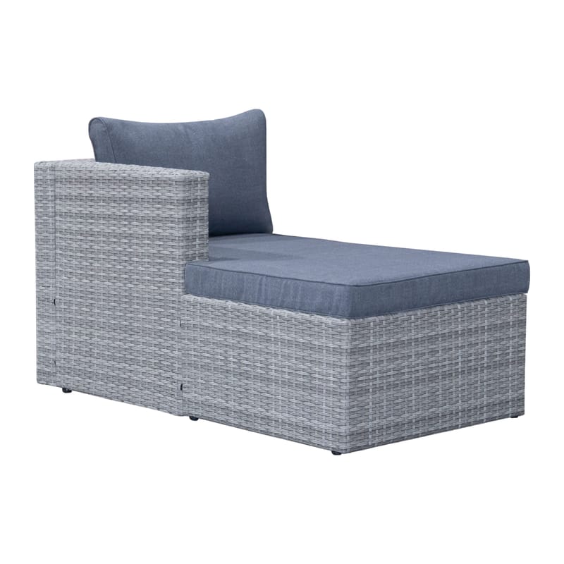 Mendoza 4-istuttava Sohvaryhmä - Harmaa / Siniset tyynyt - Puutarhakalusteet - Terassiryhmät - Sohvaryhmät ulos