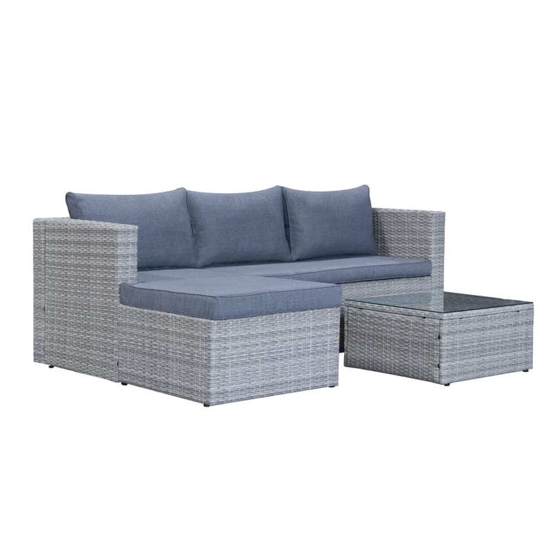 Mendoza 4-istuttava Sohvaryhmä - Harmaa - Puutarhakalusteet - Terassiryhmät - Sohvaryhmät ulos