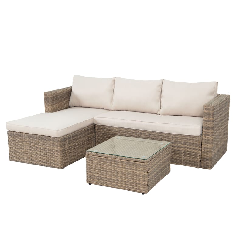 Mendoza 4-istuttava Sohvaryhmä - Ruskea - Puutarhakalusteet - Terassiryhmät - Sohvaryhmät ulos