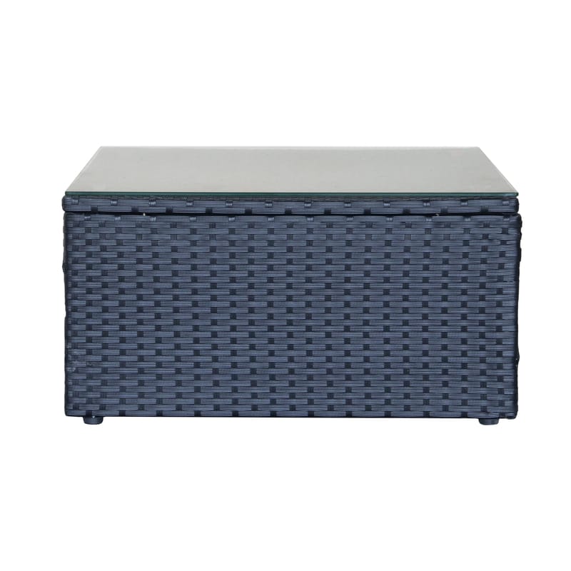 Mendoza L-mallinen 4-istuttava sohvaryhmä polyrottinkia parvekkeelle ja terassille - Musta / valkoiset pehmusteet - Puutarhakalusteet - Terassiryhmät - Sohvaryhmät ulos