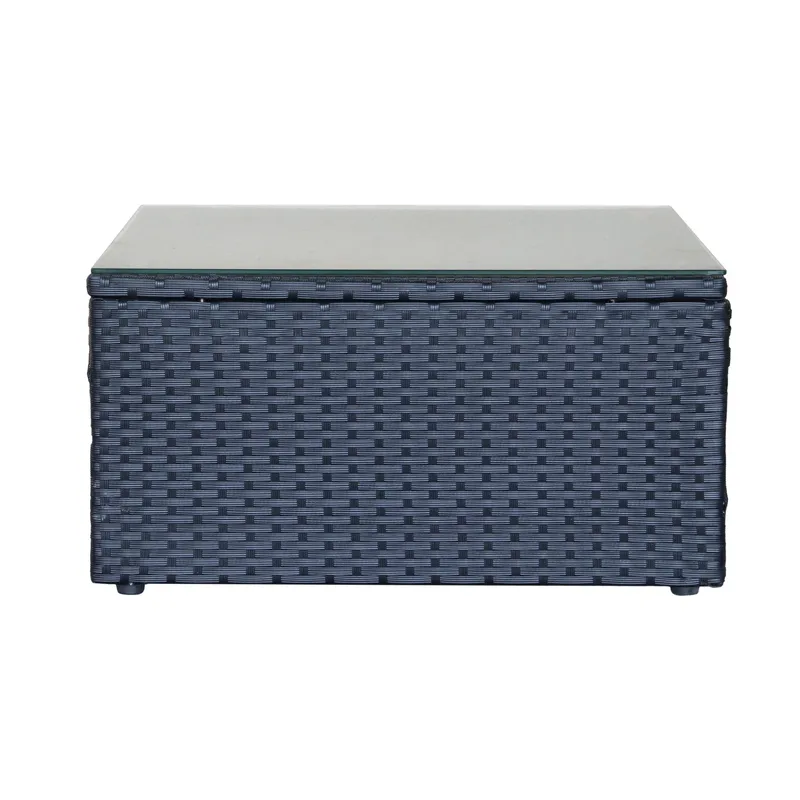 Mendoza L-mallinen 4-istuttava sohvaryhmä polyrottinkia parvekkeelle ja terassille - Musta / valkoiset pehmusteet - Puutarhakalusteet - Terassiryhmät - Sohvaryhmät ulos