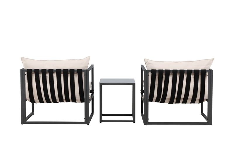 Messina Sohvaryhmä Ulkokäyttöön 2-istuttava - Musta - Puutarhakalusteet - Terassiryhmät - Oleskeluryhmät