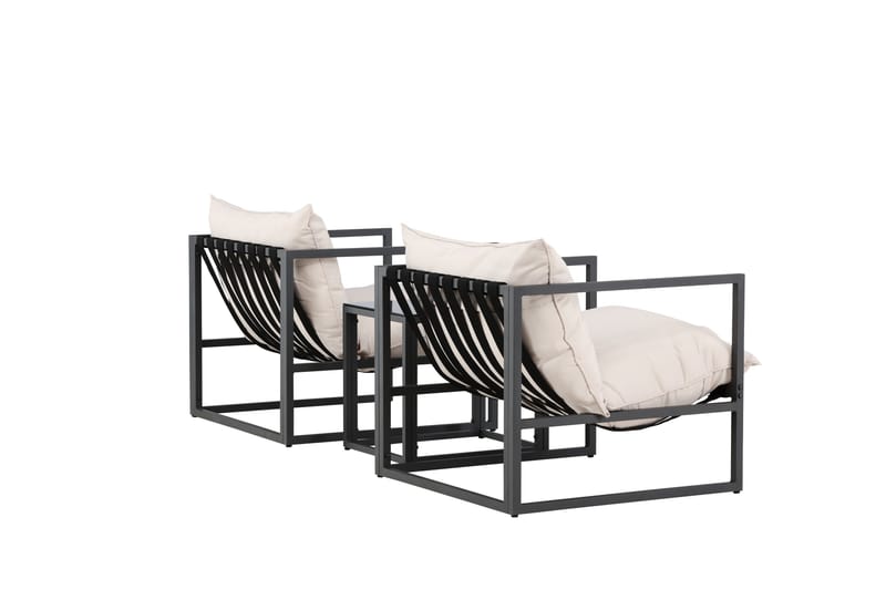 Messina Sohvaryhmä Ulkokäyttöön 2-istuttava - Musta - Puutarhakalusteet - Terassiryhmät - Oleskeluryhmät