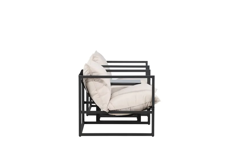 Messina Sohvaryhmä Ulkokäyttöön 2-istuttava - Musta - Puutarhakalusteet - Terassiryhmät - Oleskeluryhmät