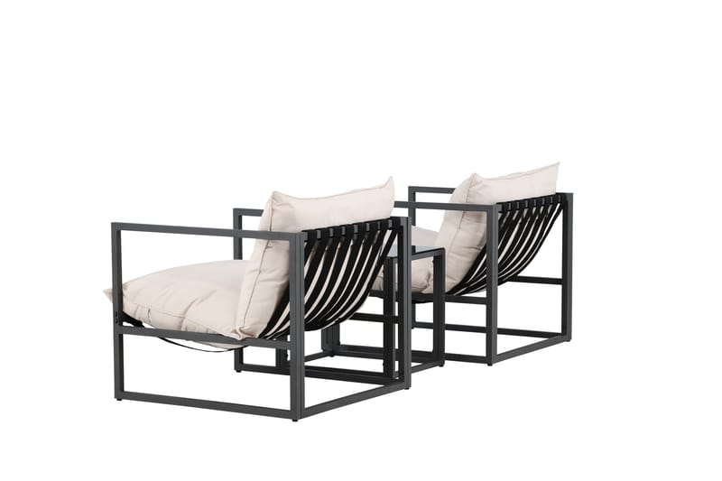 Messina Sohvaryhmä Ulkokäyttöön 2-istuttava - Musta - Puutarhakalusteet - Terassiryhmät - Oleskeluryhmät