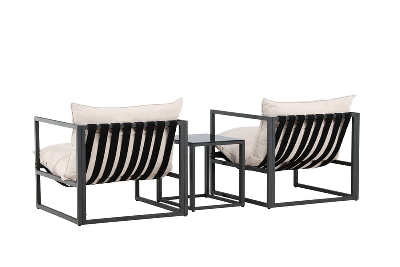 Messina Sohvaryhmä Ulkokäyttöön 2-istuttava - Musta - Puutarhakalusteet - Terassiryhmät - Oleskeluryhmät