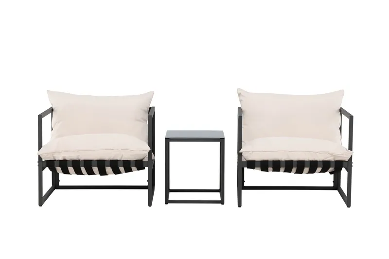 Messina Sohvaryhmä Ulkokäyttöön 2-istuttava - Musta - Puutarhakalusteet - Terassiryhmät - Oleskeluryhmät