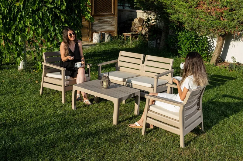 Momira Lounge-ryhmä ulkokäyttöön - Desert Beige - Puutarhakalusteet - Terassiryhmät - Sohvaryhmät ulos