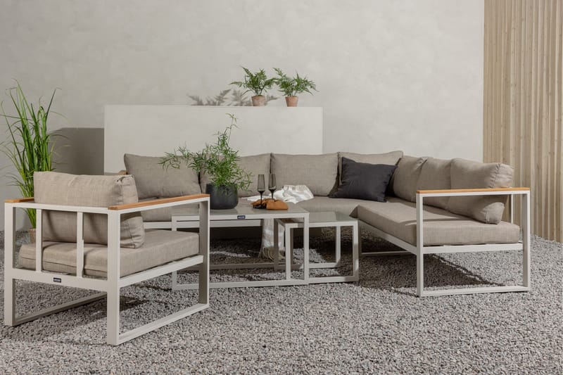 Oleskeluryhmä Aspvik - Beige/Harmaa - Puutarhakalusteet - Terassiryhmät - Oleskeluryhmät