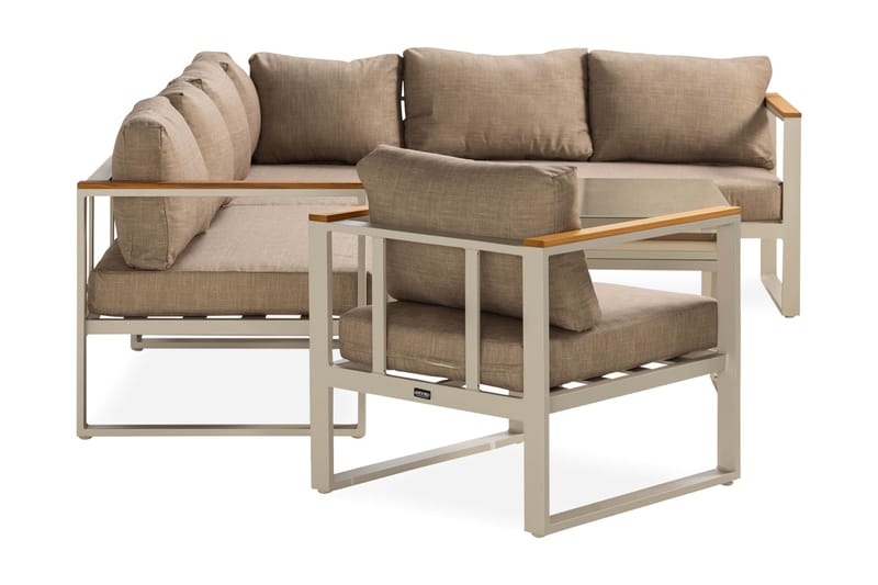 Oleskeluryhmä Aspvik - Beige/Harmaa - Puutarhakalusteet - Terassiryhmät - Oleskeluryhmät