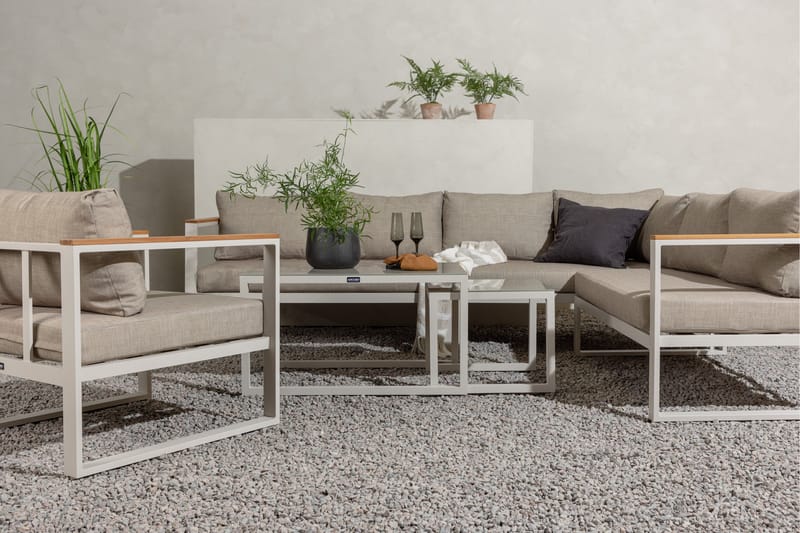 Oleskeluryhmä Aspvik - Beige/Harmaa - Puutarhakalusteet - Terassiryhmät - Oleskeluryhmät