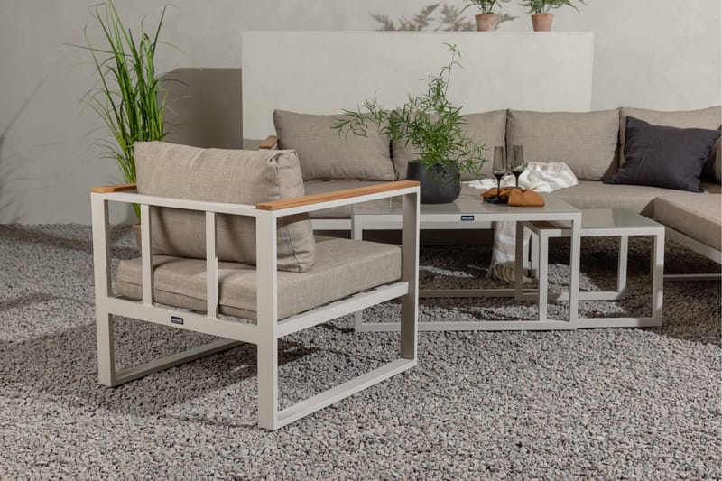 Oleskeluryhmä Aspvik - Beige/Harmaa - Puutarhakalusteet - Terassiryhmät - Oleskeluryhmät