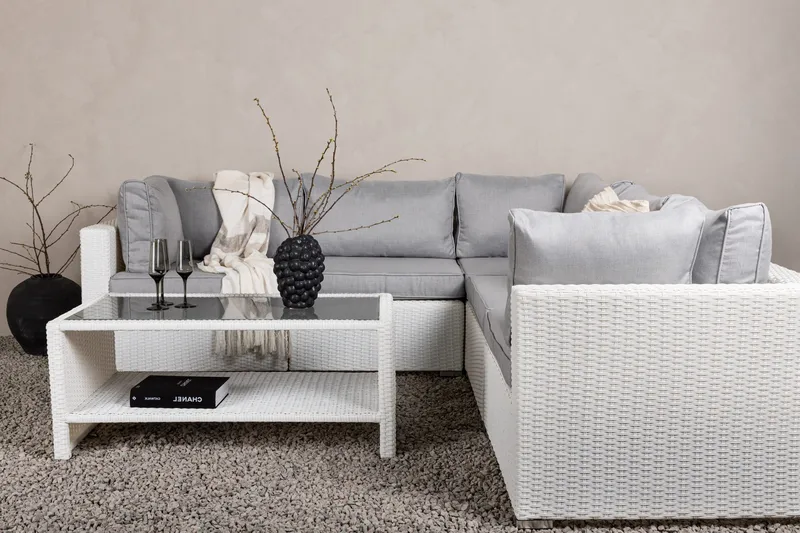 Amazon-oleskelusohva ulkokäyttöön - Harmaa/valkoinen - Puutarhakalusteet - Terassiryhmät - Oleskeluryhmät