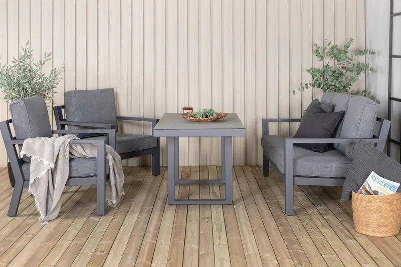 Barcelona lounge-ryhmä musta - Venture Home - Puutarhakalusteet - Terassiryhmät - Oleskeluryhmät