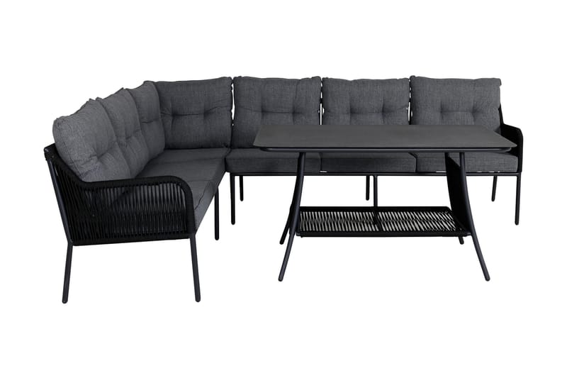 Berlin-kulmaoleskeluryhmä ulkokäyttöön musta/harmaa, Venture Home