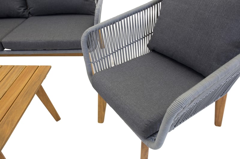 Chania-oleskeluryhmä ulkokäyttöön - Harmaa - Puutarhakalusteet - Terassiryhmät - Oleskeluryhmät