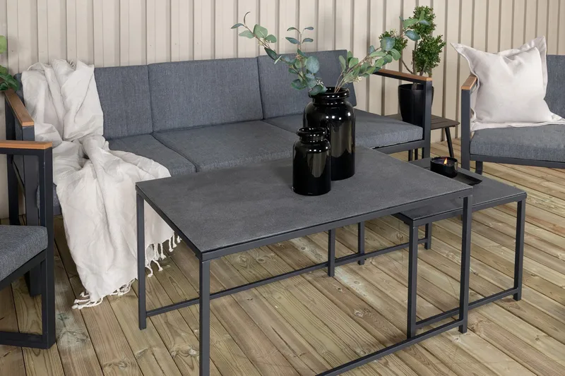 Dakar-oleskeluryhmä ulkokäyttöön - Musta - Puutarhakalusteet - Terassiryhmät - Oleskeluryhmät
