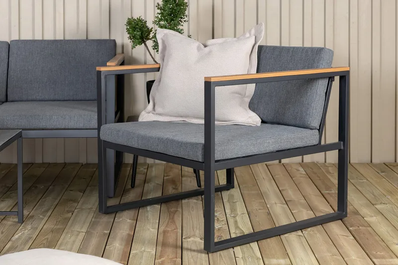 Dakar-oleskeluryhmä ulkokäyttöön - Musta - Puutarhakalusteet - Terassiryhmät - Oleskeluryhmät