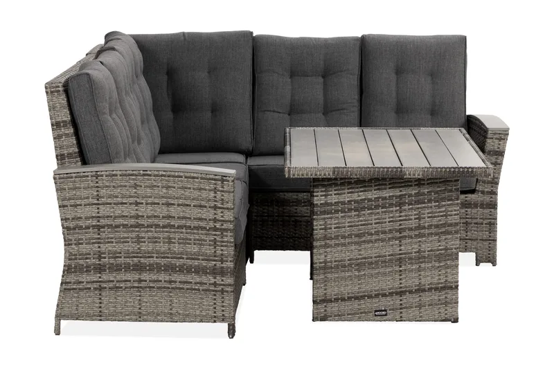 James Luxury lounge-ryhmä, käännettävä - Harmaat / mustat pehmusteet - Puutarhakalusteet - Terassiryhmät - Oleskeluryhmät