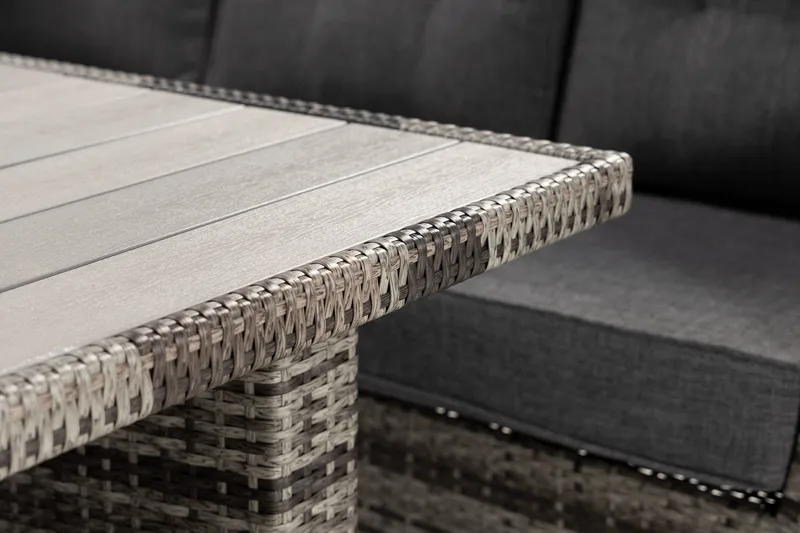 James Luxury lounge-ryhmä, käännettävä - Harmaat / mustat pehmusteet - Puutarhakalusteet - Terassiryhmät - Oleskeluryhmät