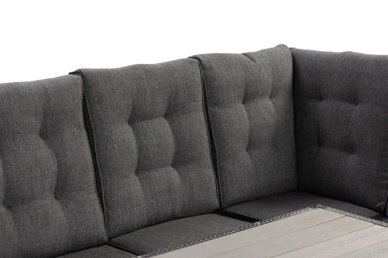 James Luxury lounge-ryhmä, käännettävä - Harmaat / mustat pehmusteet - Puutarhakalusteet - Terassiryhmät - Oleskeluryhmät