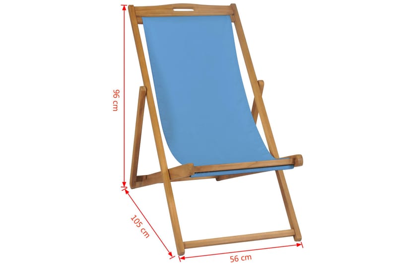 Kansituoli Tiikki 56x105x96 cm Sininen - Sininen - Puutarhakalusteet - Terassiryhmät - Oleskeluryhmät