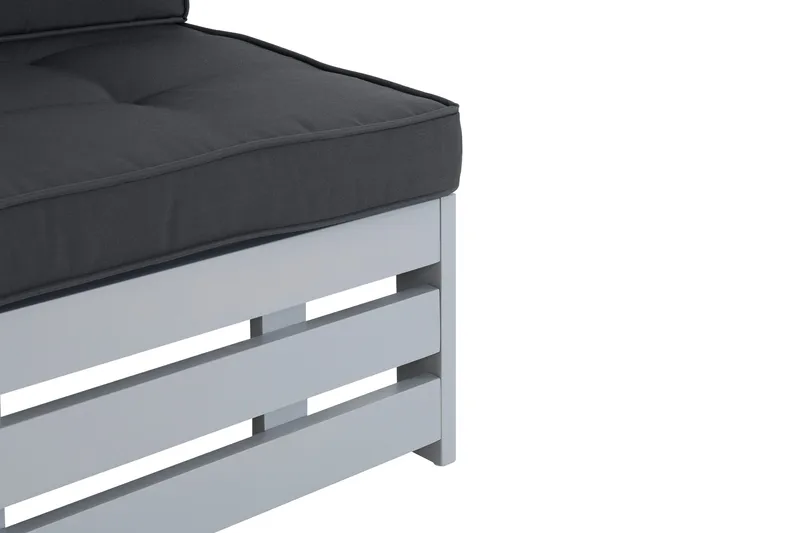 Keskimoduuli Husarn pehmusteella Mattaharmaa - KWA - Puutarhakalusteet - Terassiryhmät - Oleskeluryhmät