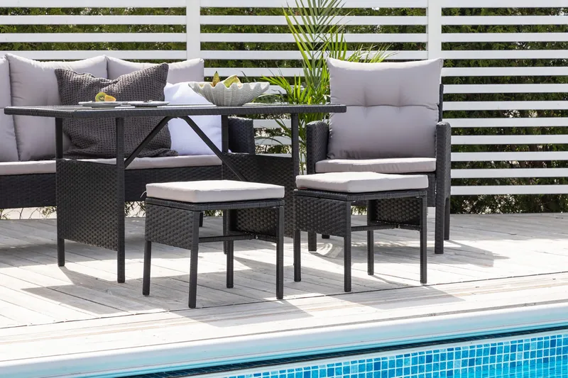 Knock-oleskeluryhmä ulkokäyttöön - Musta - Puutarhakalusteet - Terassiryhmät - Oleskeluryhmät