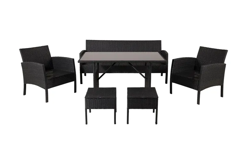 Knock-oleskeluryhmä ulkokäyttöön - Musta - Puutarhakalusteet - Terassiryhmät - Oleskeluryhmät