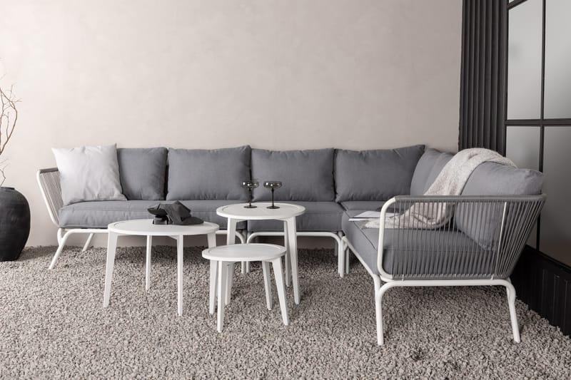 Kulmasohva Roxo Valkoinen - Venture Home - Puutarhakalusteet - Terassiryhmät - Oleskeluryhmät