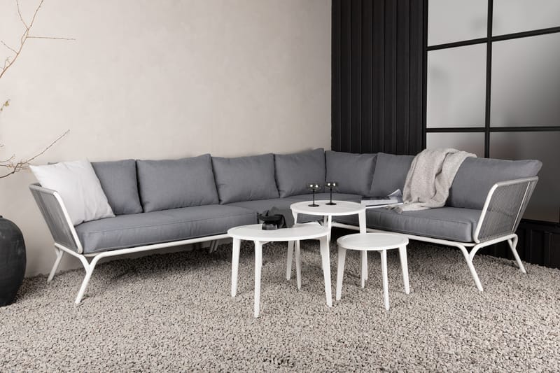 Kulmasohva Roxo Valkoinen - Venture Home - Puutarhakalusteet - Terassiryhmät - Oleskeluryhmät