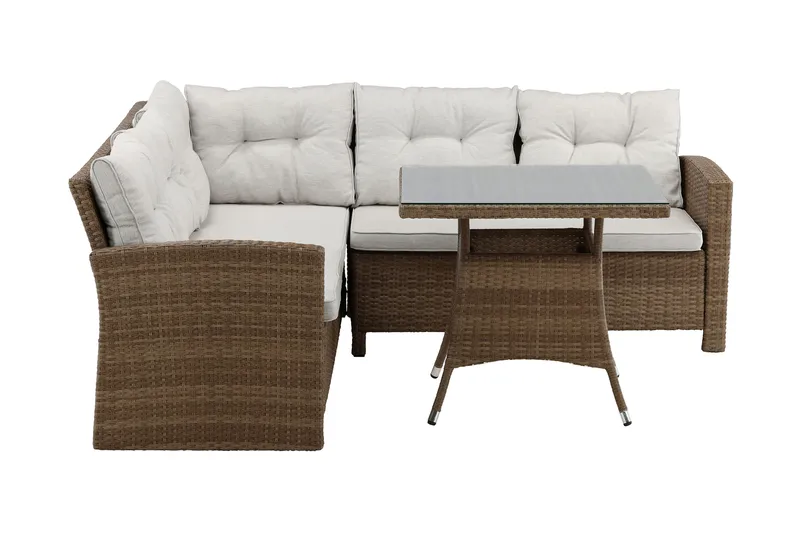 Kulmasohva Watford pöydällä, Ruskea/Luonnonväri