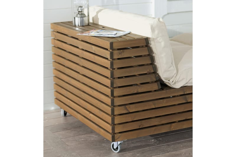 Lounge-nojatuoli Hillerstorp Bara Vara + Divaani 2-pak - Valkoinen/Beige - Puutarhakalusteet - Terassiryhmät - Sohvaryhmät ulos