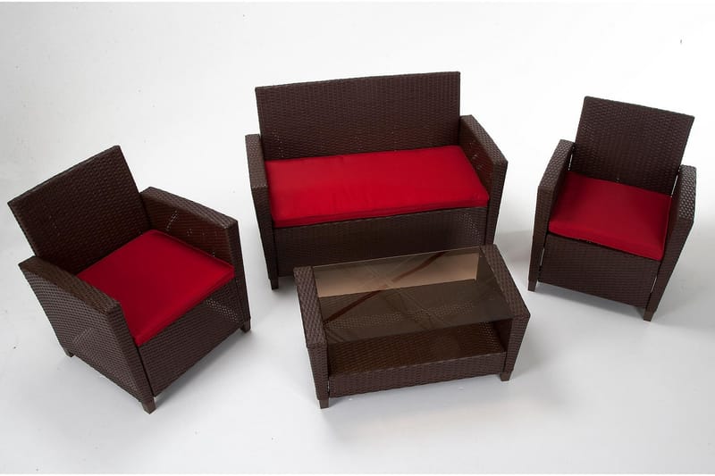 Malmo Oleskeluryhmä Polyrottinki Ruskea - Dorel Home - Puutarhakalusteet - Terassiryhmät - Oleskeluryhmät