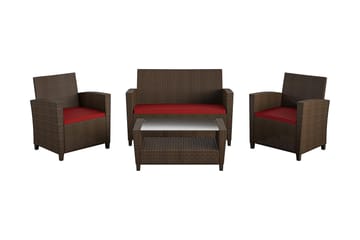 Malmo Oleskeluryhmä Polyrottinki Ruskea - Dorel Home - Puutarhakalusteet - Terassiryhmät - Oleskeluryhmät