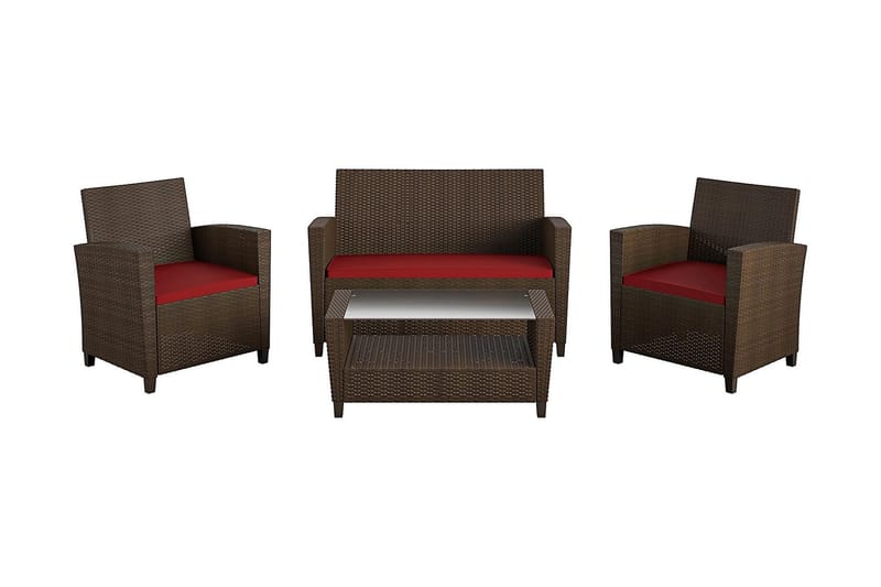 Malmo Oleskeluryhmä Polyrottinki Ruskea - Dorel Home - Puutarhakalusteet - Terassiryhmät - Oleskeluryhmät