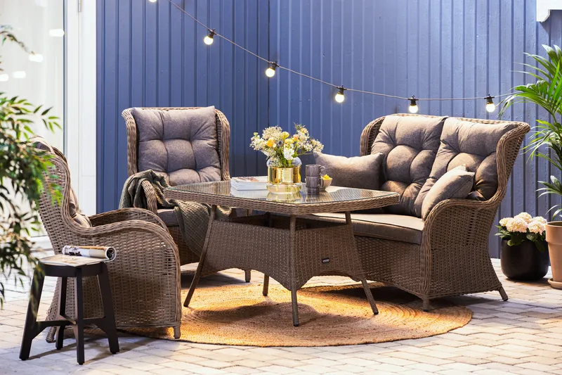 Marcus Sohvaryhmä 2:n ist Nojatuoleilla - Harmaa - Puutarhakalusteet - Terassiryhmät - Oleskeluryhmät