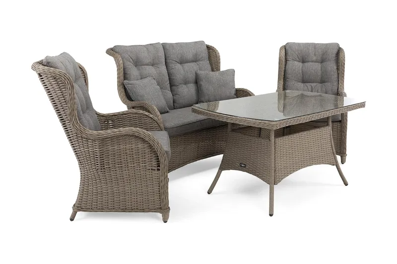 Marcus Sohvaryhmä 2:n ist Nojatuoleilla - Harmaa - Puutarhakalusteet - Terassiryhmät - Oleskeluryhmät