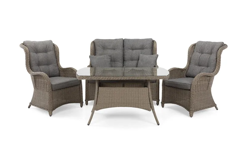 Marcus Sohvaryhmä 2:n ist Nojatuoleilla - Harmaa - Puutarhakalusteet - Terassiryhmät - Oleskeluryhmät