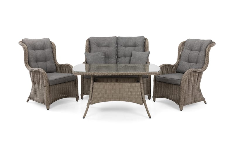 Marcus Sohvaryhmä 2:n ist Nojatuoleilla - Harmaa - Puutarhakalusteet - Terassiryhmät - Oleskeluryhmät