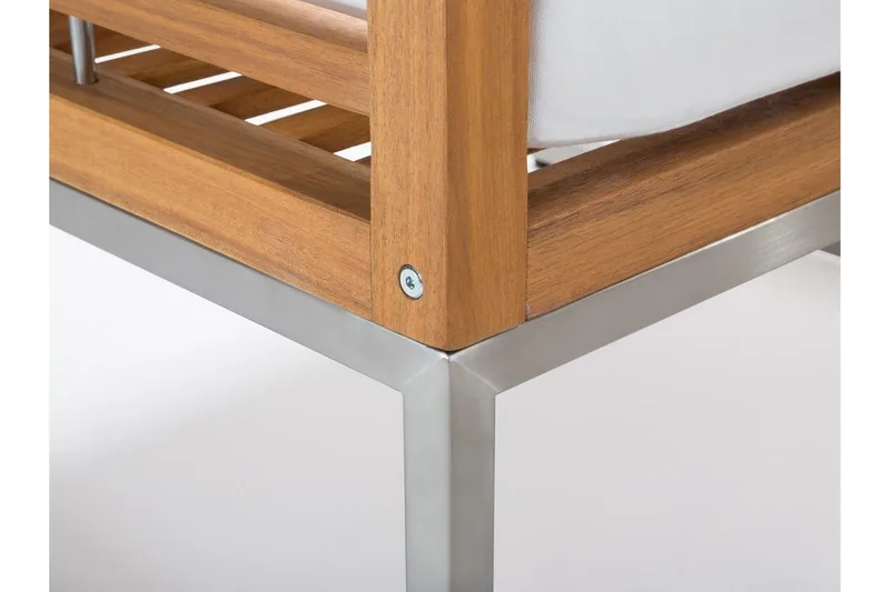 Oleskeluryhmä Akaasia pehmusteella Valkoinen BERMUDA - Puutarhakalusteet - Terassiryhmät - Oleskeluryhmät