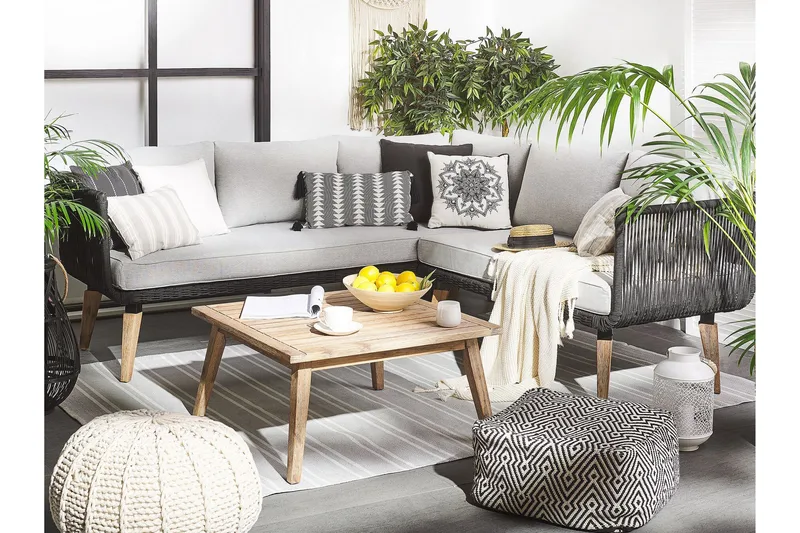 Oleskeluryhmä ALCAMO ruskea / harmaa - Puutarhakalusteet - Terassiryhmät - Oleskeluryhmät