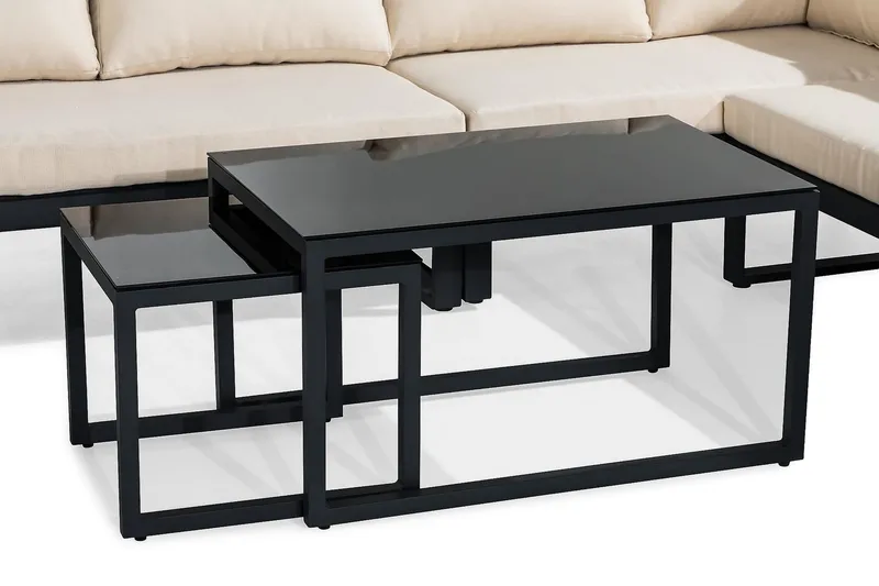 Oleskeluryhmä Aspvik - Musta/Tiikki - Puutarhakalusteet - Terassiryhmät - Oleskeluryhmät