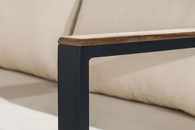 Oleskeluryhmä Aspvik - Musta/Tiikki - Puutarhakalusteet - Terassiryhmät - Oleskeluryhmät