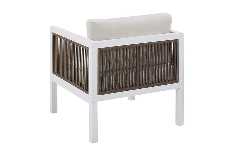 Oleskeluryhmä Columbero 5:n ist - Valkoinen / Ruskea - Puutarhakalusteet - Terassiryhmät - Oleskeluryhmät